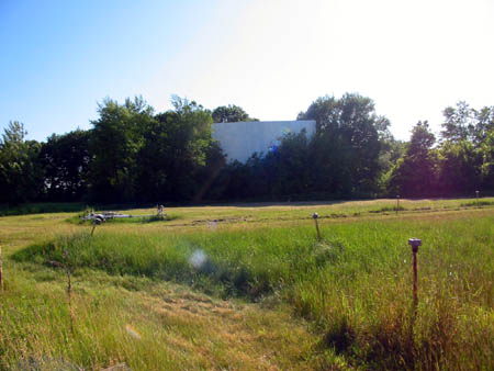 M-60 Drive-In Theatre - Screen And Spkr Poles - Photo From Water Winter Wonderland (newer photo)